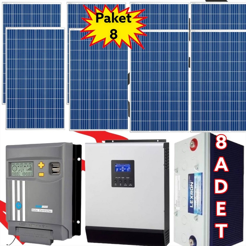 Ev Ve İş Yeri Tipi Güneş Enerji Sistemi (Paket 8)