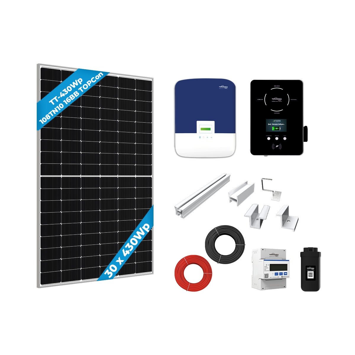 Üç Faz 10kWe Trio Atom On-Grid Güneş Enerji Paketi